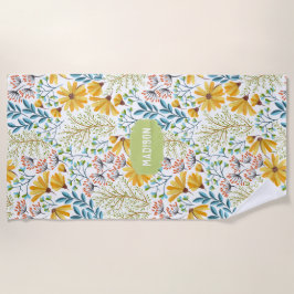 Nombre personalizado Toalla de playa de Ilustracio