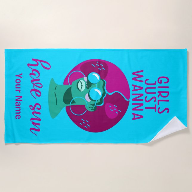 Nombre personalizado Toalla de playa de verano col (Anverso)