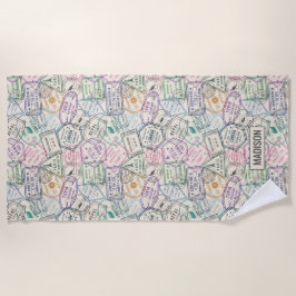 Nombre personalizado Toalla de playa Patrón de sel