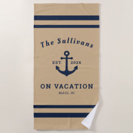 Nombre personalizado Toalla de playa Vacaciones en