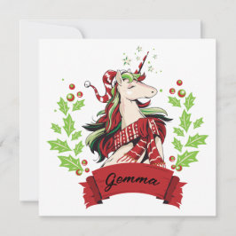 Nombre personalizado Unicorn Navidades