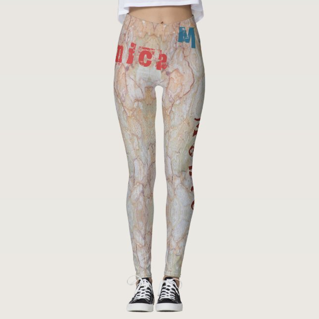 Nombre personalizado venas Pastel Leggings (Anverso)