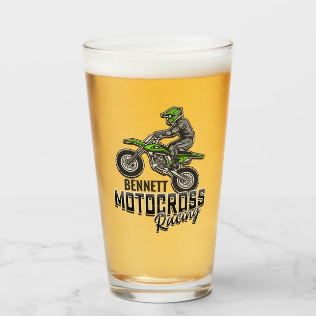 NOMBRE personalizado Vidrio de Carreras Motocross  (Anverso (lleno))