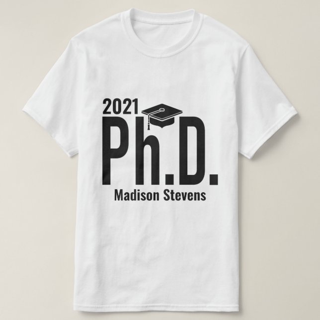 Nombre personalizado y año Ph.D. camisetas (Diseño del anverso)