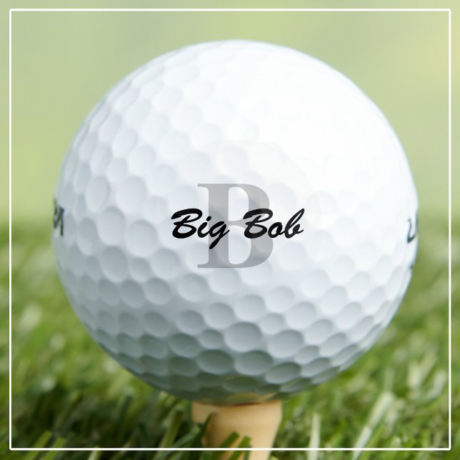 Nombre personalizado y bolas de golf monogramadas  (Personalized golf balls with monogram initial and name. Great gift for golfers. )