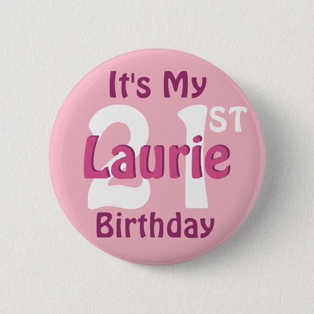 Nombre personalizado y botón Cumpleaños de Edad (Anverso)