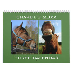 Nombre personalizado y calendario anual de caballo