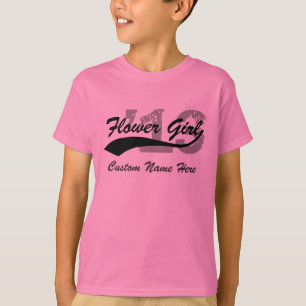 Nombre personalizado y Camisa de Chica de Flor de