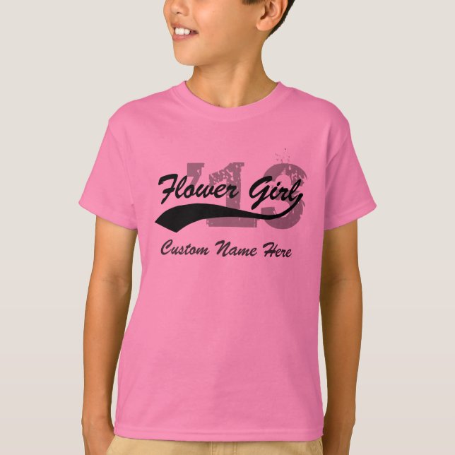 Nombre personalizado y Camisa de Chica de Flor de  (Anverso)