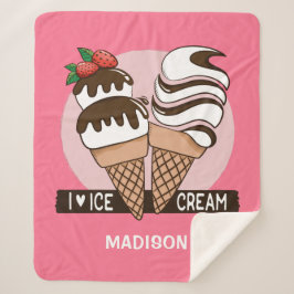 Nombre personalizado y mantas de color del Ice Cre