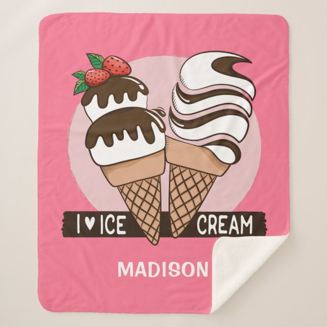 Nombre personalizado y mantas de color del Ice Cre (Anverso)