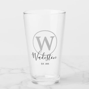 Nombre personalizado y monograma de vidrio estable