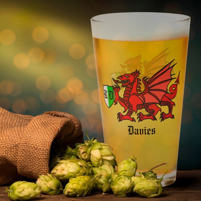 Nombre personalizado y monograma del dragón galés (Subido por el creador)