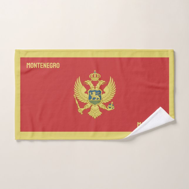 Nombre personalizado y Montenegro de texto (Toalla de mano)