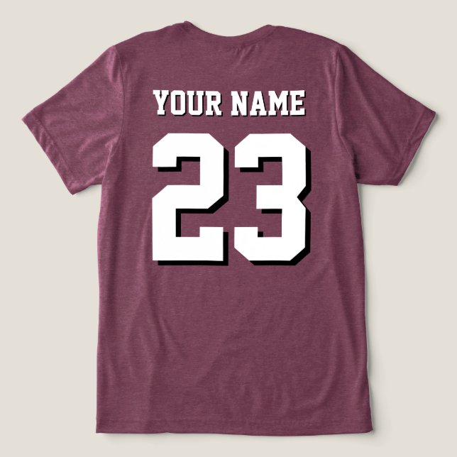 Nombre personalizado y número Deportes Jersey (Diseño Reverso )