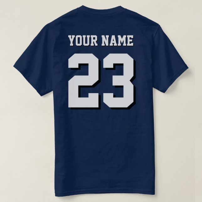 Nombre personalizado y número Deportes Jersey (Reverso del diseño)