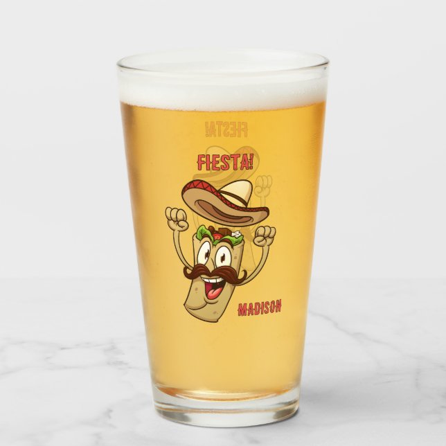 Nombre personalizado y texto Fiesta Mexicana (Reverso (lleno))