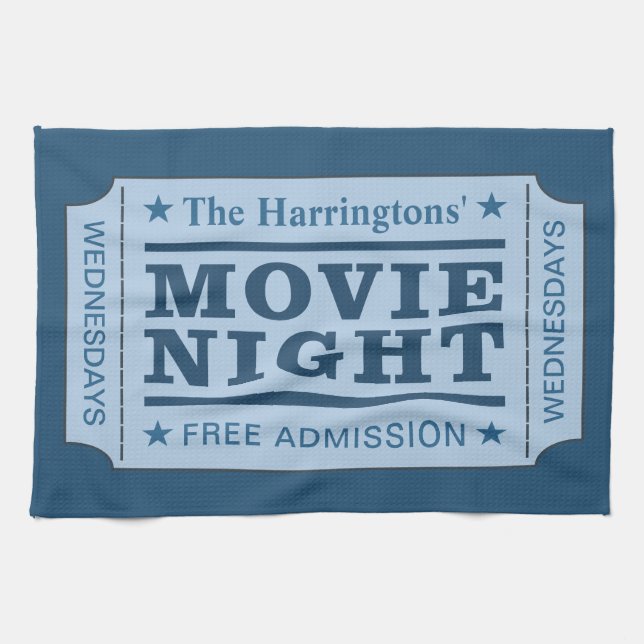 Nombre personalizado y toalla de texto "Movie Tick (Horizontal)