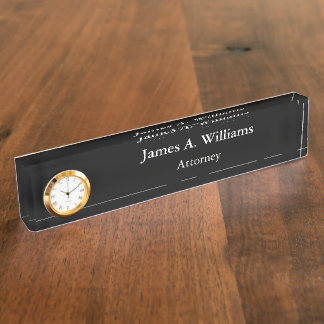 Nombre Placa de encargo simple profesional del escritorio