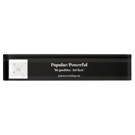 Nombre Placa de escritorio de acrílico negro popular/pode