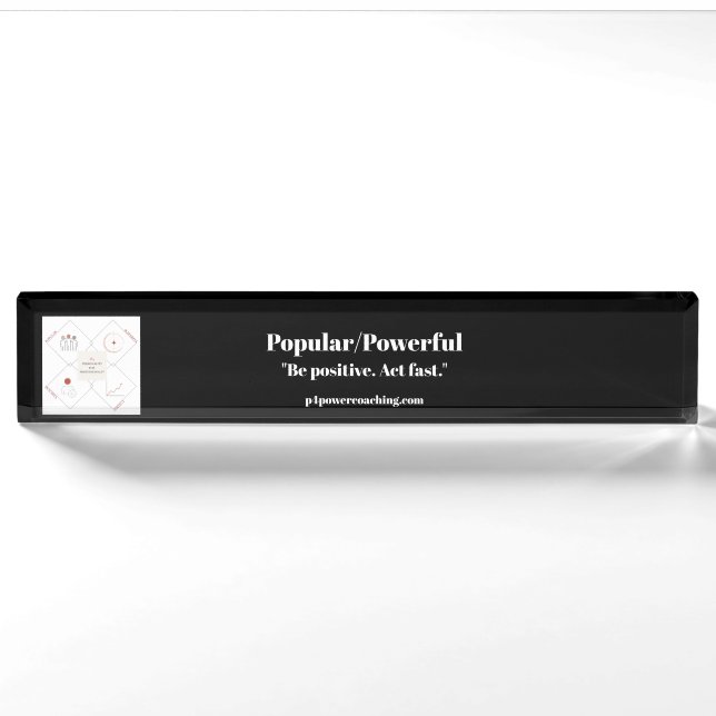 Nombre Placa de escritorio de acrílico negro popular/pode (Anverso)