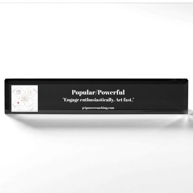Nombre Placa de escritorio de acrílico negro popular/pode (Anverso)