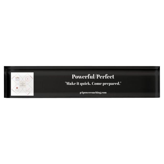 Nombre Placa de escritorio de acrílico negro potente/perf (Anverso)