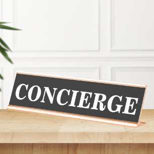 Nombre Placa de escritorio de conserjería