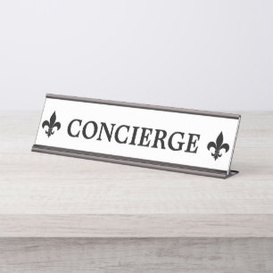 Nombre Placa de escritorio de conserjería