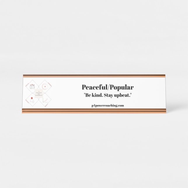Nombre Placa de escritorio de oro rosa pacífica/popular (Anverso)