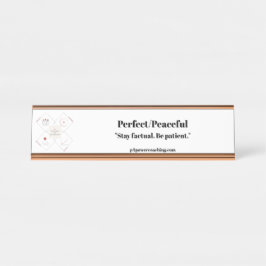Nombre Placa de escritorio de oro rosa perfecta/pacífica