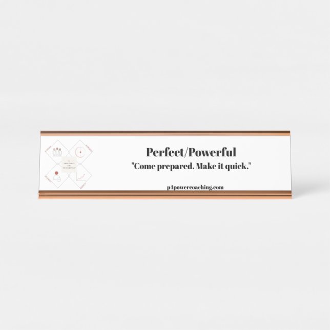 Nombre Placa de escritorio de oro rosa perfecta/poderosa (Anverso)