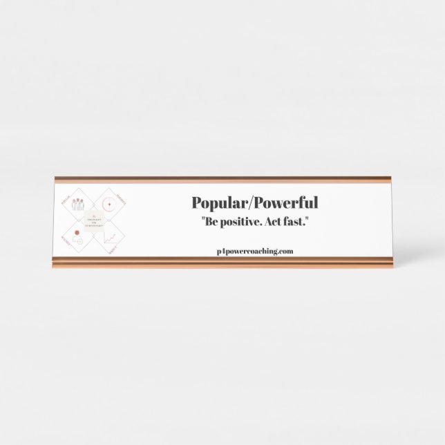 Nombre Placa de escritorio de oro rosa popular/poderosa (Anverso)