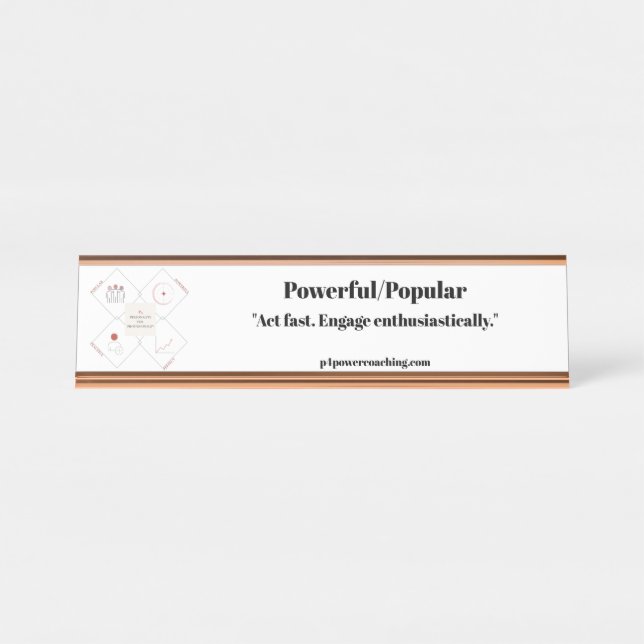 Nombre Placa de escritorio de oro rosa potente/popular (Anverso)