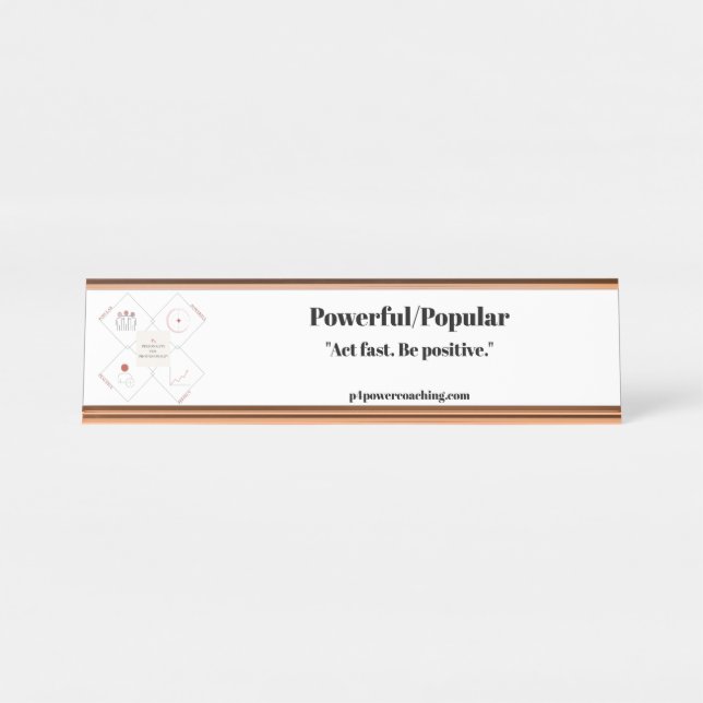 Nombre Placa de escritorio de oro rosa potente/popular (Anverso)