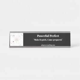 Nombre Placa de escritorio de plata poderosa/perfecta