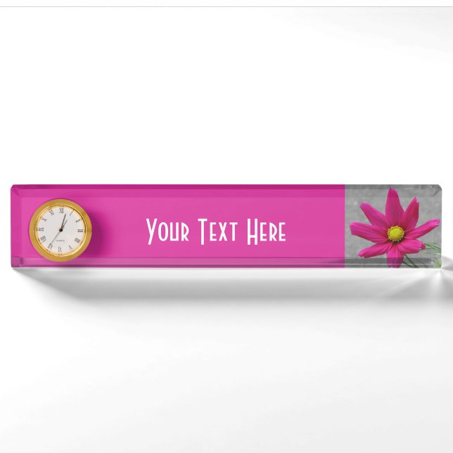 Nombre placa de escritorio del personalizado de flores ro (Anverso)