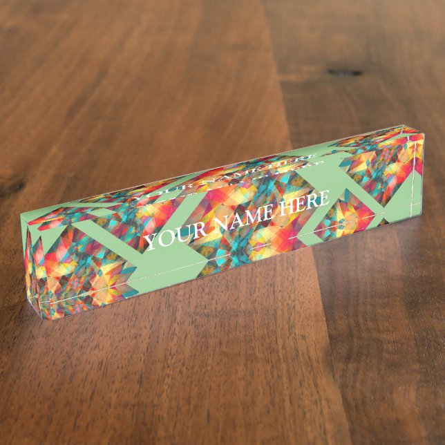 Nombre Placa de escritorio verde multicaleidoscopio (Lateral)