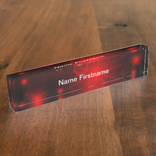 Nombre placa de estrellas de luz roja