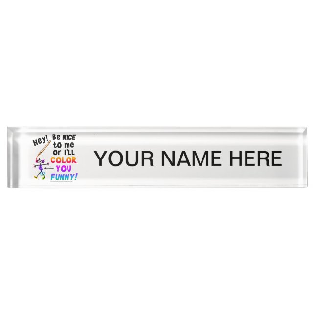 Nombre Placa de identificación - coloréele divertido (Anverso)