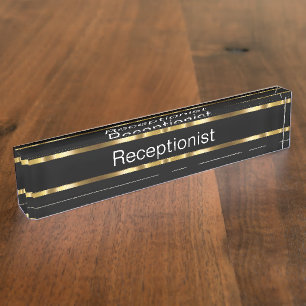 Nombre Placa de identificación con clase del escritorio