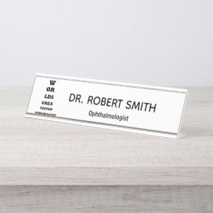 Nombre Placa de identificación del "oftalmólogo"
