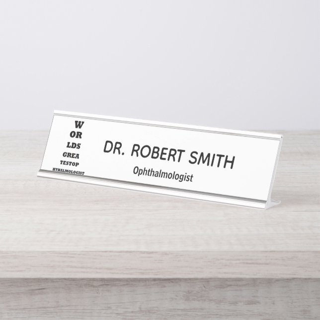 Nombre Placa de identificación del "oftalmólogo" (Anverso)