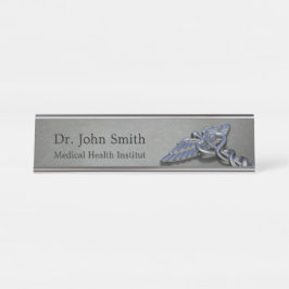 Nombre Placa de identificación médica del escritorio del