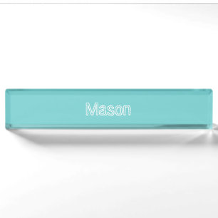 Nombre Placa de identificación personalizada cielo verde