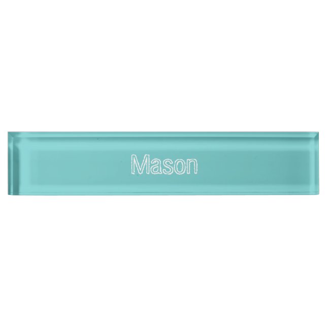 Nombre Placa de identificación personalizada cielo verde (Anverso)