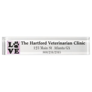 Nombre Placa de identificación veterinaria personalizada