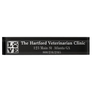 Nombre Placa de identificación veterinaria personalizada