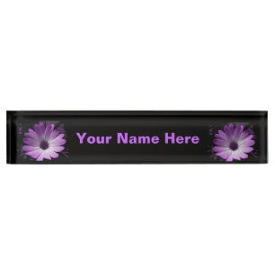 Nombre placa de la mesa del Personalizado de la flor mora