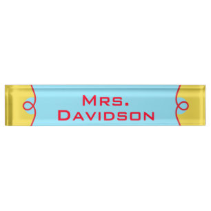 Nombre placa de la mesa del Personalizado del profesor de